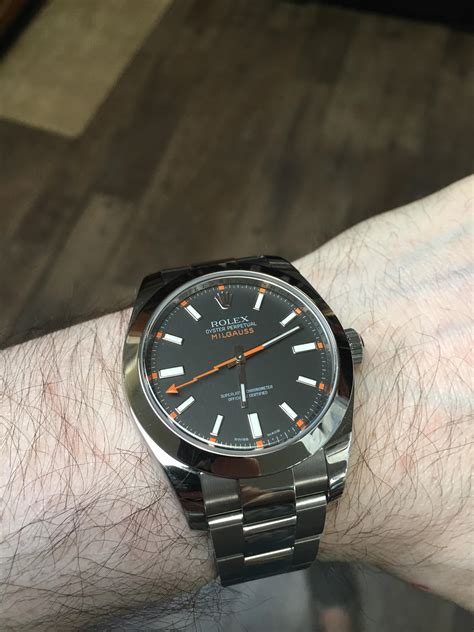 is the rolex milgauss worth it|Rolex Milgauss black bezel.